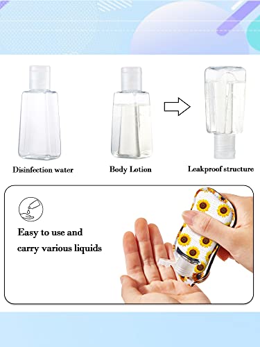 Travel Hand Sanitizer Keychain Holder Set with Lipstick Case Floral Style - 40 Pcs