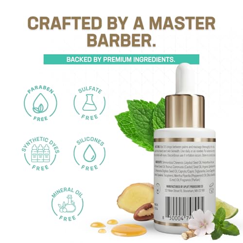 Men's Beard Oil with Argan Jojoba Castor - Hydrating & Nourishing 1 oz