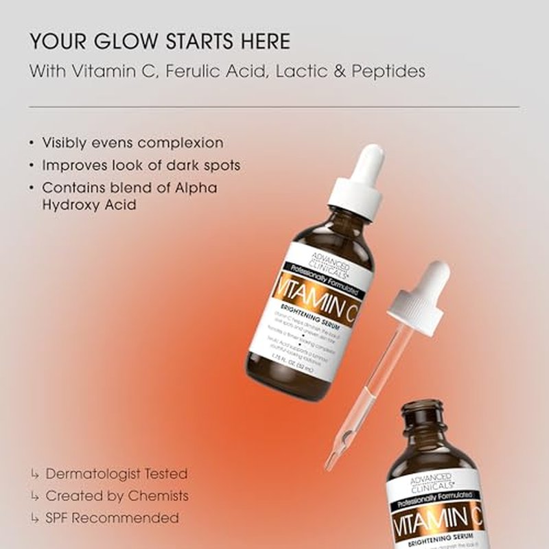 Advanced Clinicals Day-To-Night 6 Piece Skin Care Set Gift Box | (AM) Vitamin C + (PM) Retinol Face Serum, Under Eye Cream, & Travel Size Body Cream | Anti Aging Skincare Set Gift For Women & Men