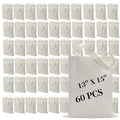 60 Pack Sublimation Canvas Tote Bags 13x15 Inch White Reusable Grocery Bags for DIY Heat Transfer Crafts