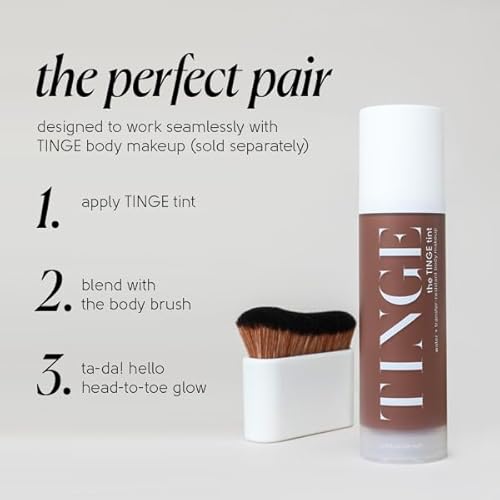 Tinge Body Brush, Large Kabuki Brush, Ideal For Blending Body Makeup, Foundation, Self Tanner & Bronzing, Streak Free & Mess Free, Make Up Brush With Soft, Durable Bristles For Smooth, Even Coverage
