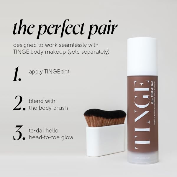 Tinge Body Kabuki Brush for Self Tanner & Makeup Application - Soft Synthetic Bristles, Travel-Friendly