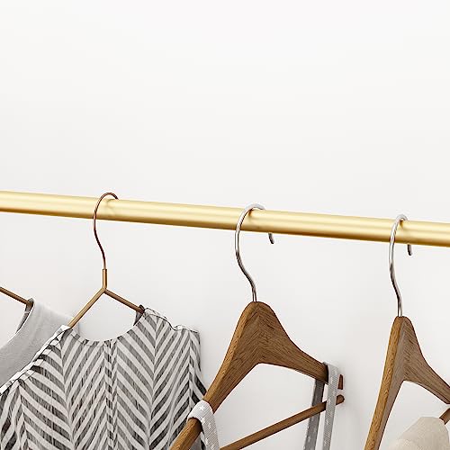 A-Gold Wall Mount Industrial Pipe Clothing Rack - Heavy Duty Metal Double Rod Garment Display, 39 Inch