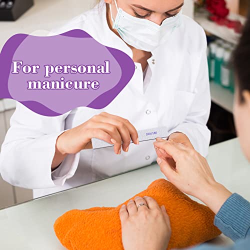150 Pcs Double Sided Nail Files 100/180 Grit Manicure Set - Thick Handle