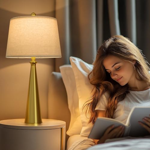 25.75-Inch 3-Way Dimmable Touch Control USB Table Lamp Set of 2 - Gold