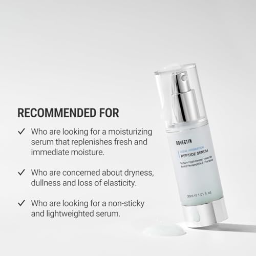 ROVECTIN Aqua Peptide Serum 1.01 Fl Oz - Anti-Aging Face Serum with Vitamin E & Hyaluronic Acid