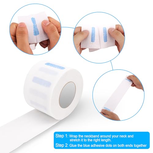 NICEMOVIC Disposable Barber Neck Strips Bulk 20 Rolls, Hygienic Hair Salon Accessories