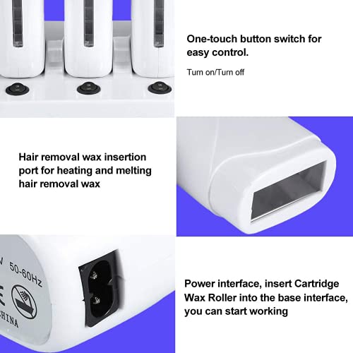 Portable Triple Depilatory Wax Warmer with Heater Base - Hair Removal