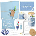 Meanplan Blue Bridesmaid Proposal Gift Set with Glass Cup & Accessories