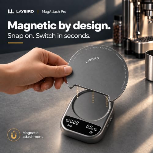 MagAttach Pro Coffee Scale with Timer for Espresso & Pour Over - Modular & Compact