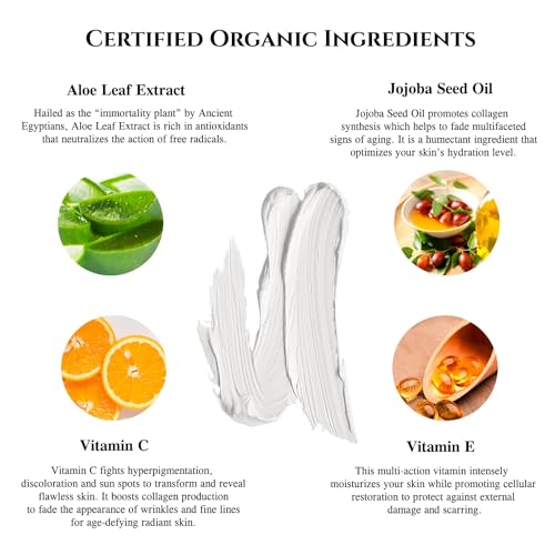 Organic Face Primer Makeup - Hydrating Primer for Smooth, Flawless Makeup Application | Best Primer for Dry, Aging, and Sensitive Skin | Aloe, Green Tea, Vitamins C&E | Silicone Free