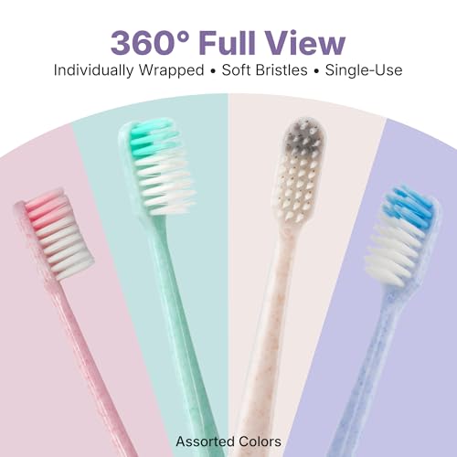 Bulk Disposable Toothbrushes Pack of 480 Individually Wrapped Soft Bristle Travel Ready