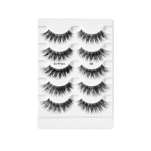 i?ENVY 15 Pairs So Wispy False Lashes (3 Pack), Premium Quality 100% Human Hair, Fluffy Feathered Eyelashes with Volume & Curl, Natural Look, Lightweight, Comfortable, Reusable for Everyday Wear