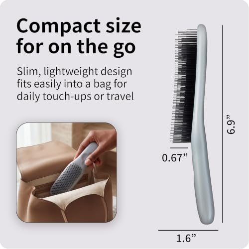 In-Bath Wet Hairbrush with Scalp Massage Pins - Compact Japanese Design