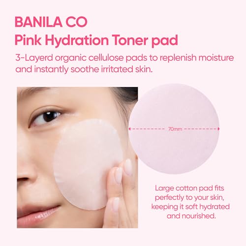 BANILA CO Pink Hydration Toner Pads - Hyaluronic, 70 Count