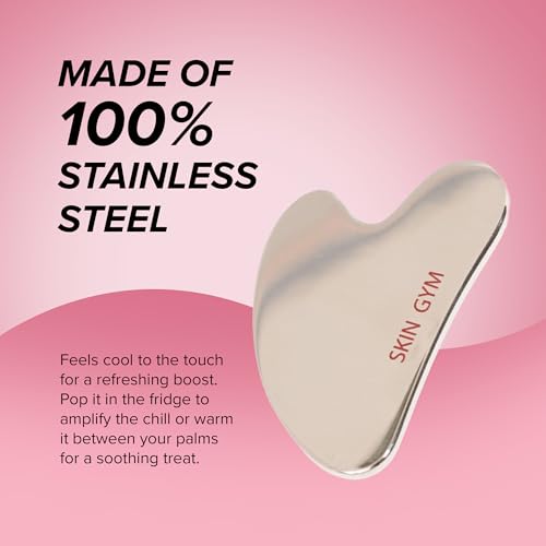 Cryo Stainless Steel Heart Gua Sha Facial Massage Tool - Cooling, Contouring, Detox