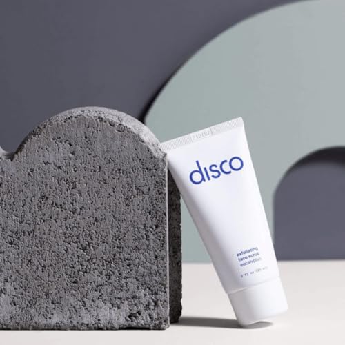 Disco Men¡¯s Renewing Face Scrub ? Natural & Organic Deep Exfoliating Cleanser & Pre Shave Wash, Soften, Remove Blackheads & Ingrown Hair, Eucalyptus, Paraben-Free with Coffee Extract, AHA & BHA, 2oz
