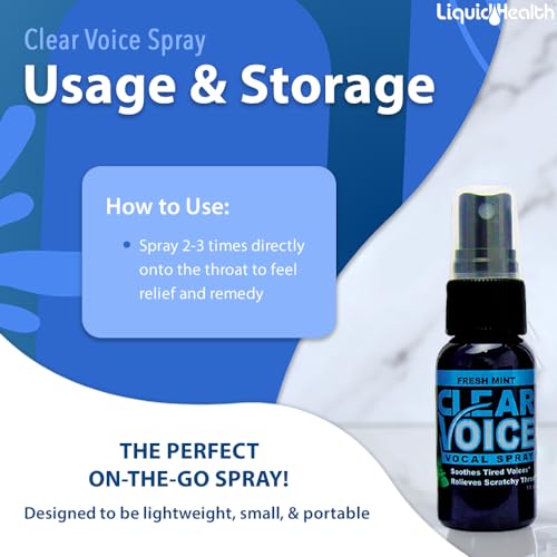 Clear Voice Vocal Throat Spray Mint 1 Fl Oz Pack of 3 - Soothes & Moisturizes Throat