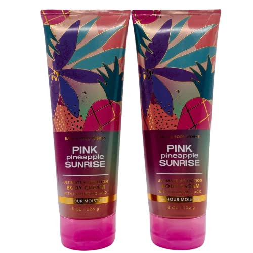 Bath & Body Works Pink Pineapple Sunrise Hydrating Body Cream 2-Pack 8oz for Women