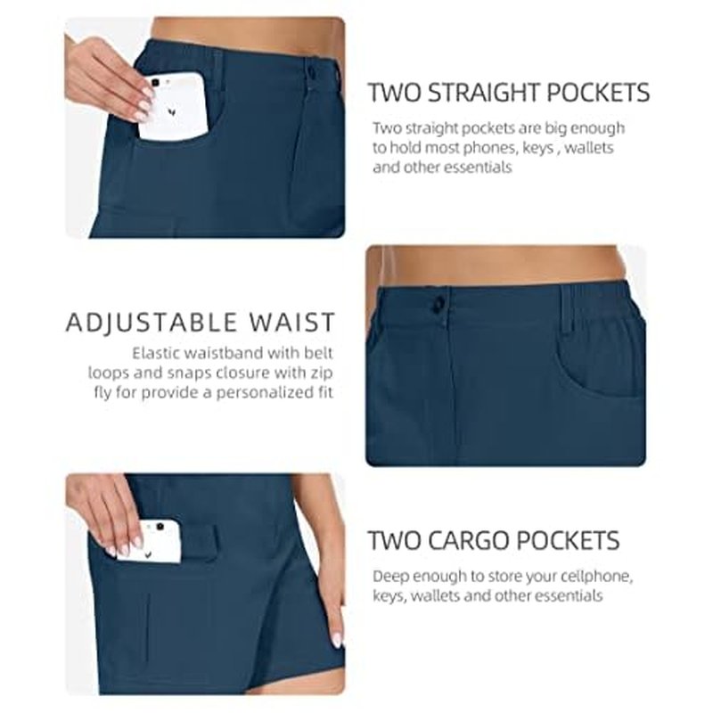 Cakulo Womens 6" Hiking Cargo Bermuda Shorts Quick Dry Golf Walking Work Summer Lightweight Shorts Pockets