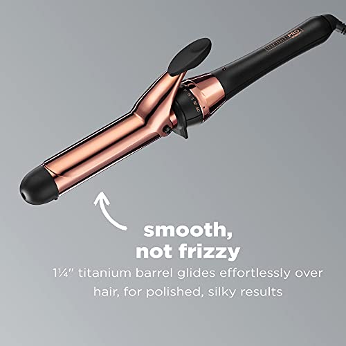 Conair INFINITIPRO Rose Gold Titanium 1.25-Inch Curling Iron - Black, Loose Curl Barrel