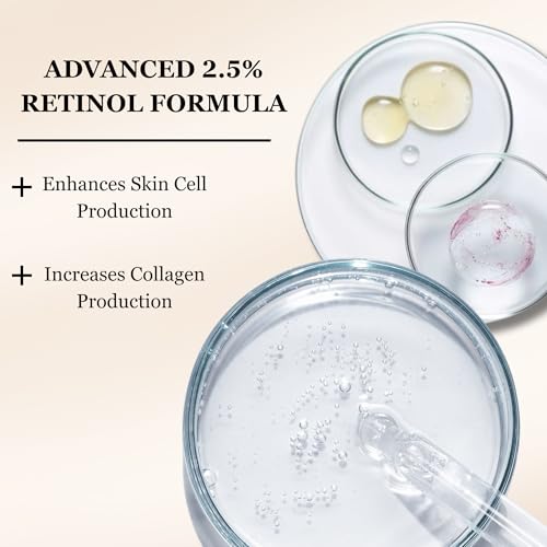 Retinol Serum 2.5% | Anti-Aging Face Serum With Collagen, Vit C, E & Hyaluronic Acid | Targets Wrinkles, Fine Lines, Even-Toned Youthful-Looking Skin ? 1 Fl Oz