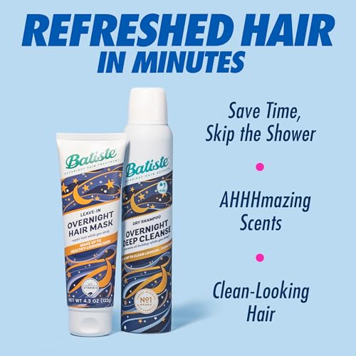 Batiste Overnight Deep Cleanse Dry Shampoo, Wake up to Beautiful Hair by Preventing Oil Build-up, 3.81 oz