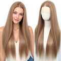 26-Inch Synthetic Lace Front Wig for Women - Ash Brown Blonde Highlights - Variation: Ash Brown Bleach Blonde Highlighted