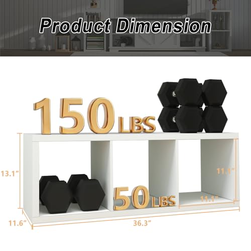 White 3-Cube Wooden Storage Shelf Organizer with Anti-Tipping Kit - 11 Inch