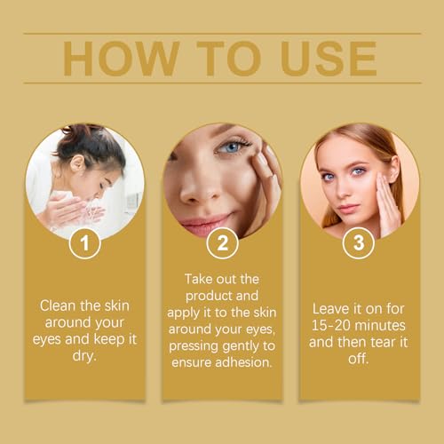 Gold Collagen Under Eye Mask Patches, 60 Pcs Anti-Aging Hydrating Eye Treatment for Dark Circles, Puffiness, Wrinkles and Fine Lines with Hyaluronic Acid