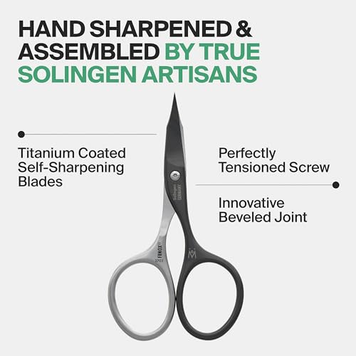 Germanikure Nail & Cuticle Scissors Self-Sharpening Steel with Leather Sleeve
