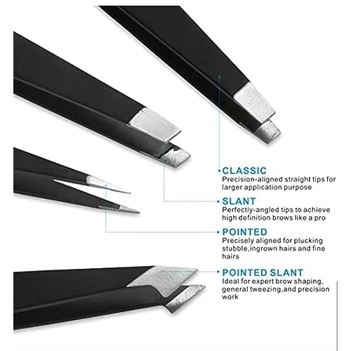 Tweezer Set - High Grade Tweezers For Women And Men, Perfect For Eyebrows Facial Hair Ingrown Hair And Splinter Removal