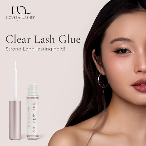 House of Lashes Latex-Free Eyelash Glue for Sensitive Eyes - Clear, Long-Lasting, Water-Resistant, 2 Pack