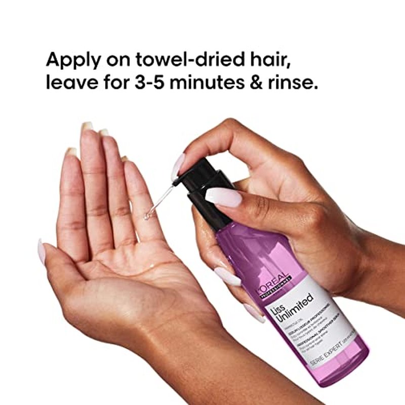 L'Or?al Professionnel Paris Liss Unlimited Blow-Dry Serum - For Frizz-Prone Hair, Provides Long-Lasting Frizz and Humidity Protection, With Prokeratin