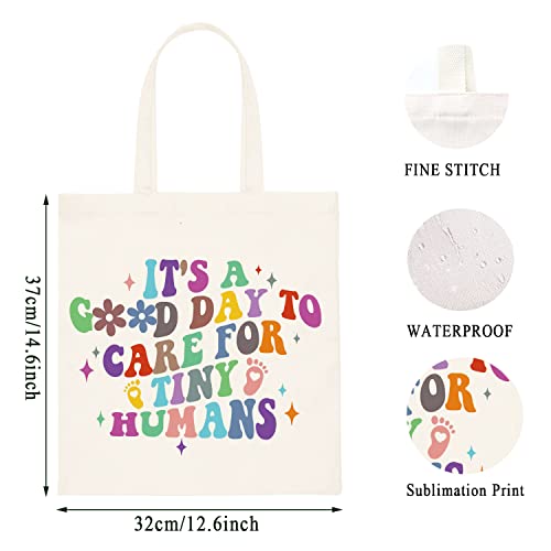WCGXKO NICU Nurse Gift - NICU Nurse Graduation Canvas Shopping Bag (TINY HUMANS Tote)
