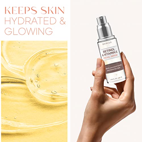 Skin 2.0 Facial Serum & Moisturizer Set - Retinol, Vitamin C, Hyaluronic Acid