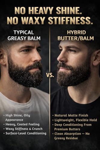 Beard Balm for Men - Naughty Nectar, Softens Coarse Beards, Medium Hold, Non-Greasy Finish