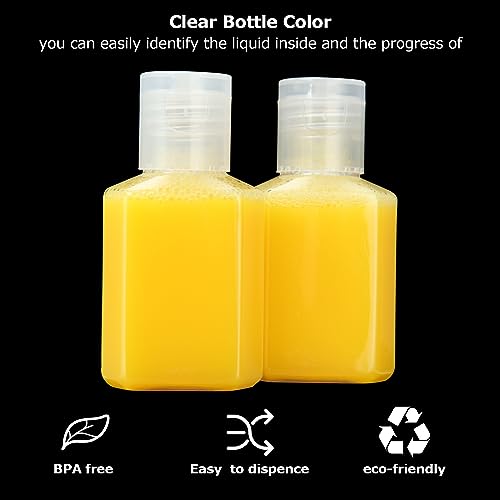 100PCS 1oz Travel Plastic Bottles with Flip Cap - Refillable Cosmetic Containers