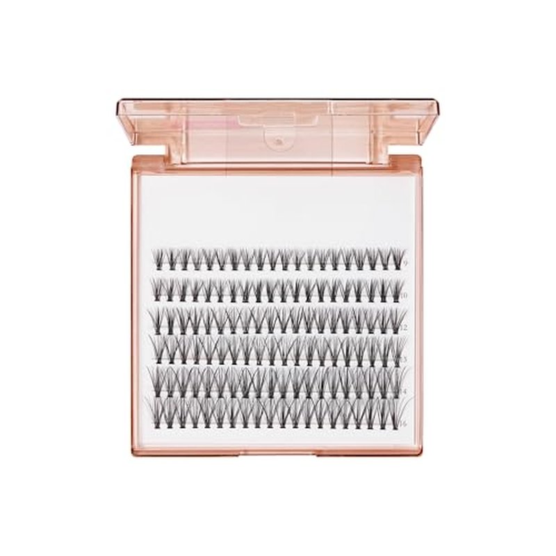 False Eyelashes, Lash Extension Kit 06, 9mm-16mm, Narrow Band, Easy to Apply and Remove, No Damage to Natural Eyelashes, 120 Lash Clusters - Natural