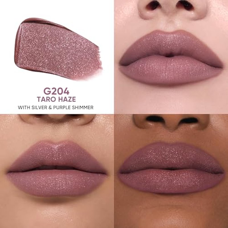 JUDYDOLL Cushion Matte Lip Cream, Hydrating Matte Lipstick with Tripeptide & Squalane, Lip line blurring, Velvet Lip mud, Smudge-Proof, Transfer-Proof, Long-Lasting, Non-craked (G204 Taro Haze)