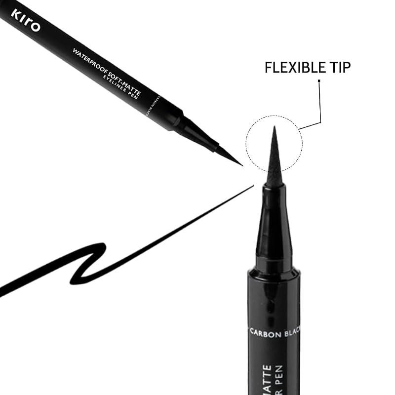 Waterproof Matte Black Eyeliner Pen - Smudge-Proof, 24-Hour, Vegan, Precise Tip
