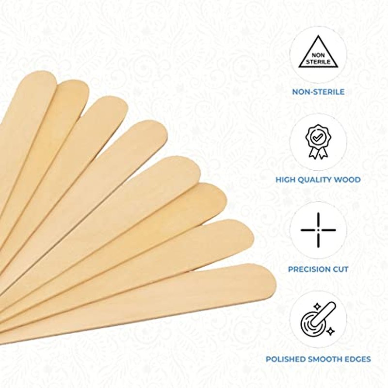 ForPro Professional Collection Premium Wood Applicators, Non-Sterile, Hair Removal Waxing Sticks, Large, 6" L x .75" W, 6 Inch, 500 Count (Pack of 2)