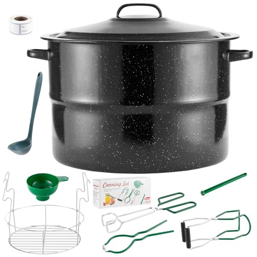 21.5QT Water Bath Canning Pot with Rack and Lid - Large Capacity Food-Grade Steel
