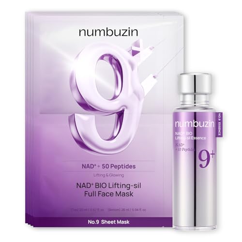 numbuzin No.9 NAD+ Bio-Lifting Duo | Essence + Sheet Mask Set for Firming, Wrinkles & Sagging Skin