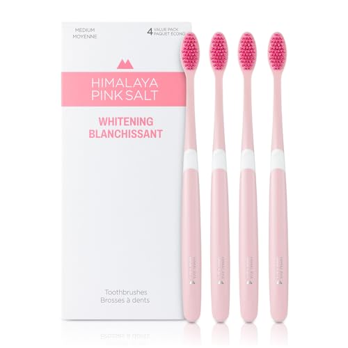 Milky Pink Himalayan Pink Salt Natural Toothbrush Set - 4 Count