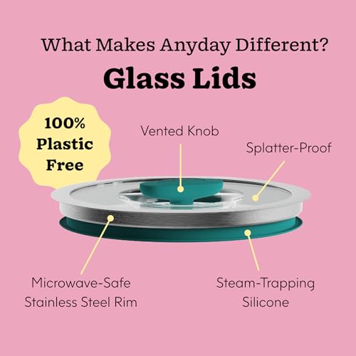 Anyday Kale 4-Piece Microwave Cookware Set with Frosted Glass Lids