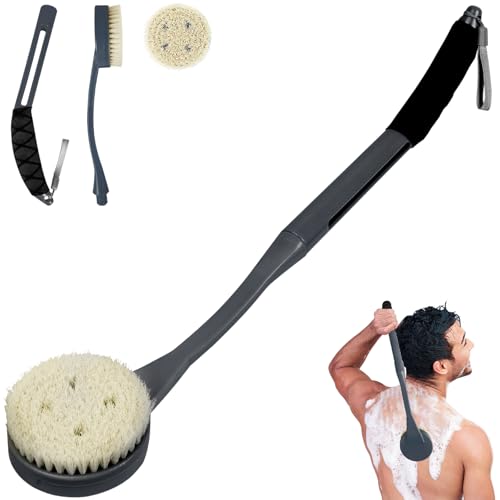 Back Brush Long Handle for Shower, 20.5¡± Back Bath Brush for Shower, Back Scrubber, Exfoliation and Improved Skin Health for Elderly with Limited Arm Movement, Disabled, Pregnant Women