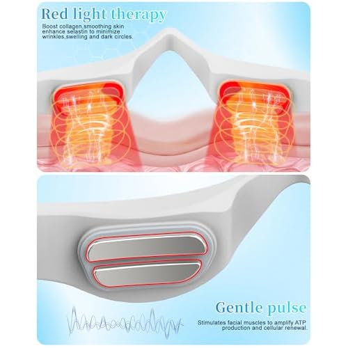Under Eye Red Light Therapy,3 Modes Red Light Therapy Device Microcurrent Eye Massager,Red Light Glasses For Eye Bags Dark Circles Puffiness Wrinkles Fine Lines, Relieving Eye Fatigue