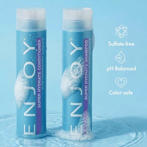 Enjoy Super Hydrate Shampoo 10.1 Fl Oz - Moisturizing & Strengthening for Curly, Dry Hair