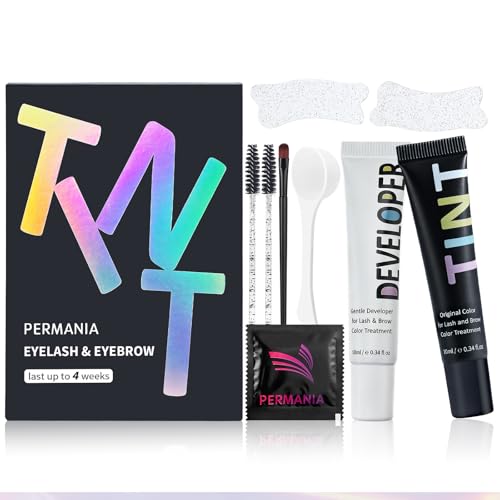 PERMANIA Lash Color Kit, 10 ml Natural Black Lasts up to 4 Weeks for Newbie & Pro Kit Fast Quick Coloring (with eye patches)